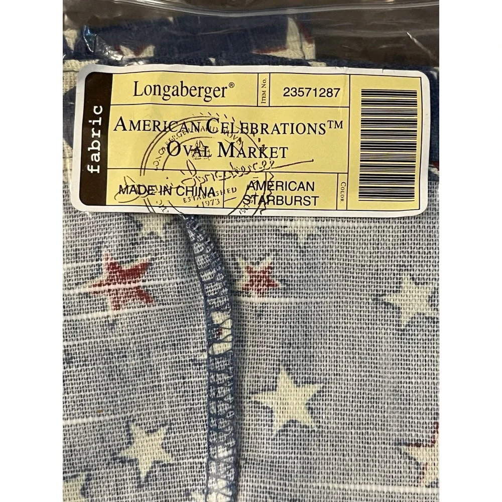 Longaberger Basket Liners Oval Market, Lots Of Luck, & TV Time Lot of 3‎ B36